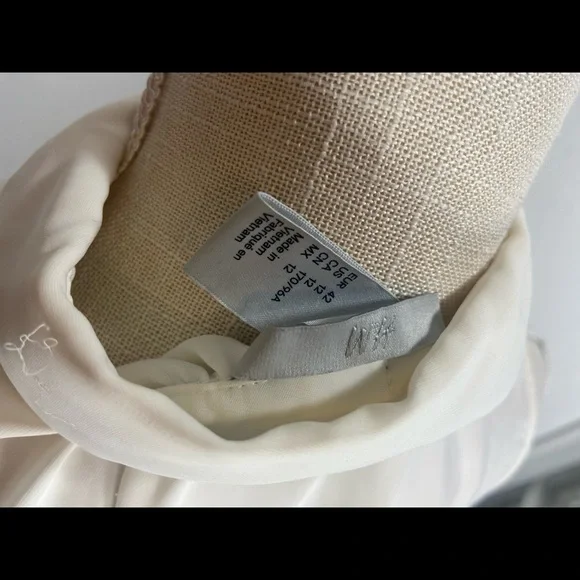 H&M white button-up camisole blouse with black tie - Picture 3 of 3